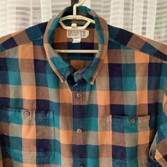 Duluth Trading Co. Plaid Flannel Work Shirt Men’s 4X Long Sleeve Relaxed Fit - Picture 4 of 6